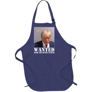 Trump Mugshot Wanted For Second Term Full-Length Apron With Pockets