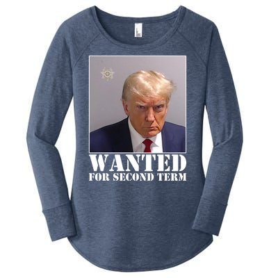 Trump Mugshot Wanted For Second Term Women's Perfect Tri Tunic Long Sleeve Shirt