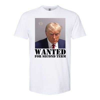 Trump Mugshot Wanted For Second Term Softstyle CVC T-Shirt