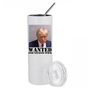 Trump Mugshot Wanted For Second Term Stainless Steel Tumbler