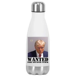 Trump Mugshot Wanted For Second Term Stainless Steel Insulated Water Bottle