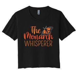 The Monarch Whisperer Cute Entomology Butterfly Women's Crop Top Tee