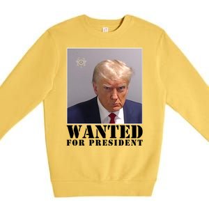 Trump Mugshot Wanted For President Premium Crewneck Sweatshirt