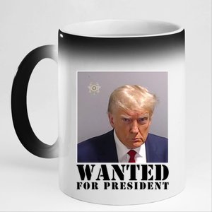 Trump Mugshot Wanted For President 11oz Black Color Changing Mug