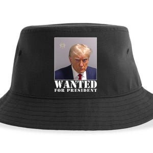 Trump Mugshot Wanted For President Sustainable Bucket Hat