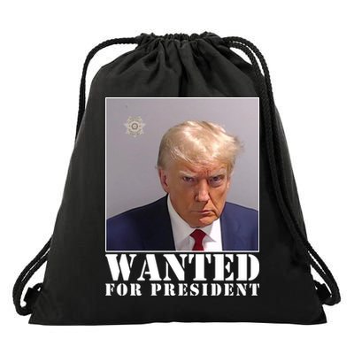 Trump Mugshot Wanted For President Drawstring Bag