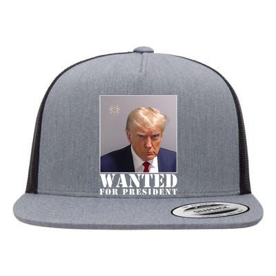 Trump Mugshot Wanted For President Flat Bill Trucker Hat