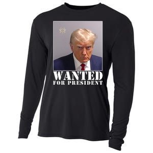 Trump Mugshot Wanted For President Cooling Performance Long Sleeve Crew