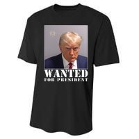 Trump Mugshot Wanted For President Performance Sprint T-Shirt