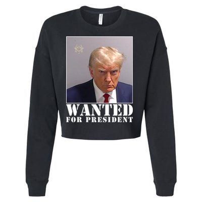 Trump Mugshot Wanted For President Cropped Pullover Crew