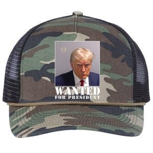 Trump Mugshot Wanted For President Retro Rope Trucker Hat Cap