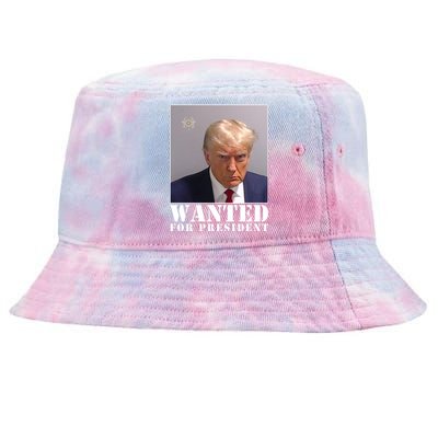 Trump Mugshot Wanted For President Tie-Dyed Bucket Hat