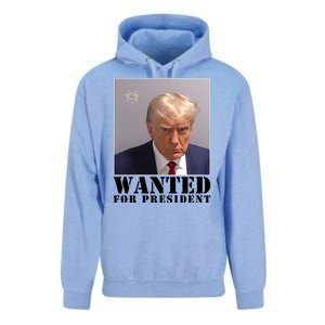 Trump Mugshot Wanted For President Unisex Surf Hoodie