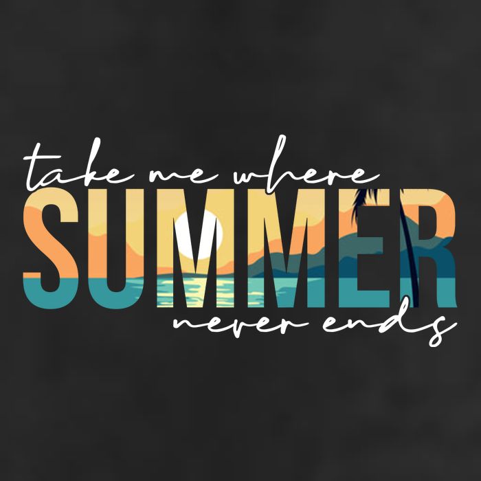 Take Me Where Summer Never Ends 7 Panel Mesh Trucker Snapback Hat