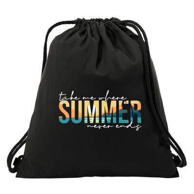 Take Me Where Summer Never Ends Drawstring Bag