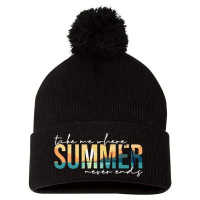 Take Me Where Summer Never Ends Pom Pom 12in Knit Beanie