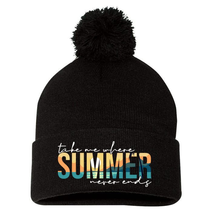 Take Me Where Summer Never Ends Pom Pom 12in Knit Beanie