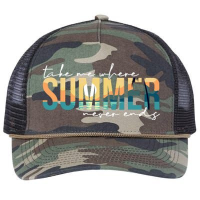 Take Me Where Summer Never Ends Retro Rope Trucker Hat Cap