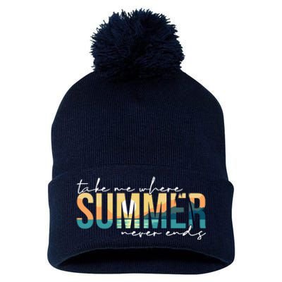 Take Me Where Summer Never Ends Pom Pom 12in Knit Beanie