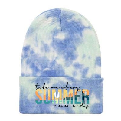 Take Me Where Summer Never Ends Tie Dye 12in Knit Beanie