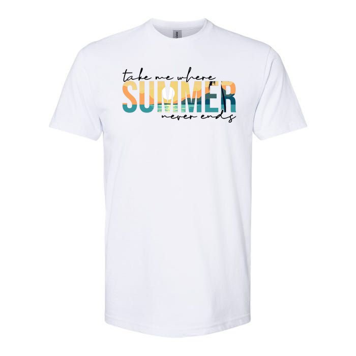 Take Me Where Summer Never Ends Softstyle CVC T-Shirt