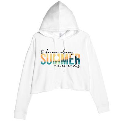 Take Me Where Summer Never Ends Crop Fleece Hoodie