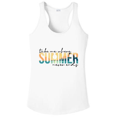 Take Me Where Summer Never Ends Ladies PosiCharge Competitor Racerback Tank