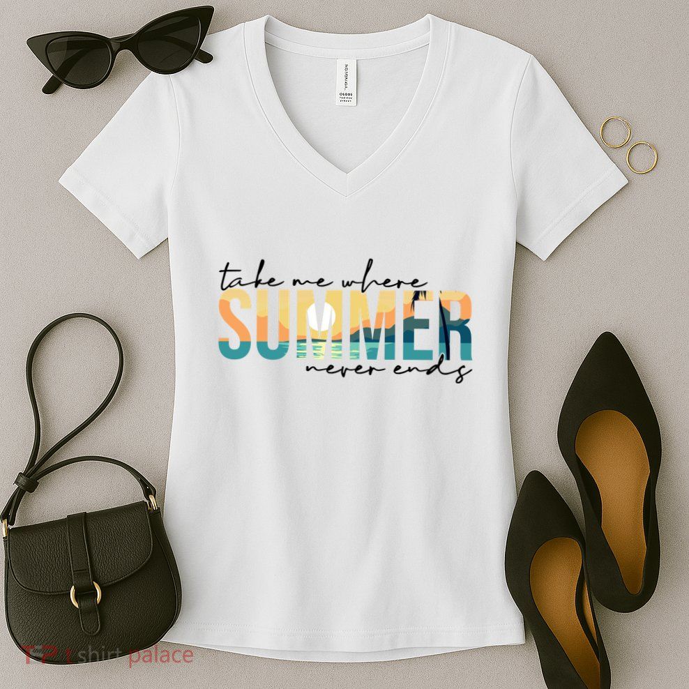Take Me Where Summer Never Ends Women's V-Neck T-Shirt