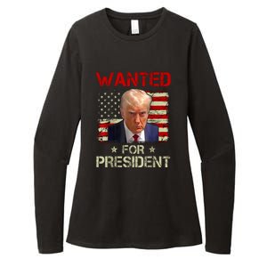 Trumps Mugshot Wanted For A Second Term 2024 President Gift Womens CVC Long Sleeve Shirt