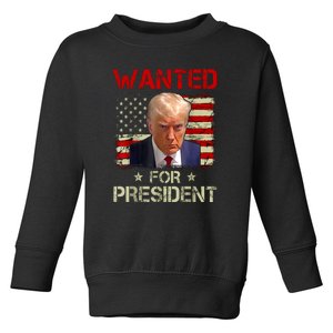 Trumps Mugshot Wanted For A Second Term 2024 President Gift Toddler Sweatshirt