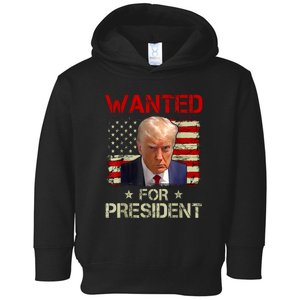 Trumps Mugshot Wanted For A Second Term 2024 President Gift Toddler Hoodie