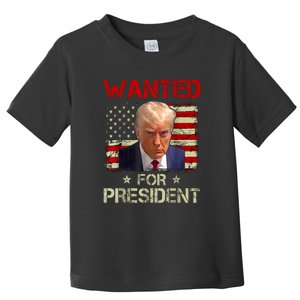 Trumps Mugshot Wanted For A Second Term 2024 President Gift Toddler T-Shirt