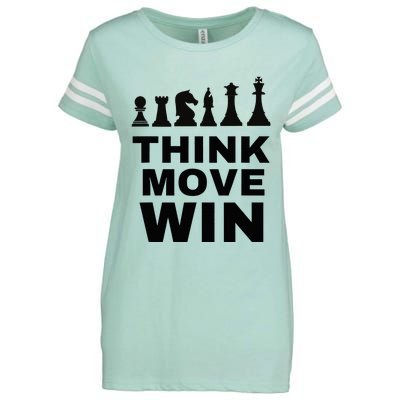 Think Move Win Chess Player Chess Board Enza Ladies Jersey Football T-Shirt