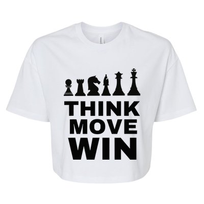 Think Move Win Chess Player Chess Board Bella+Canvas Jersey Crop Tee