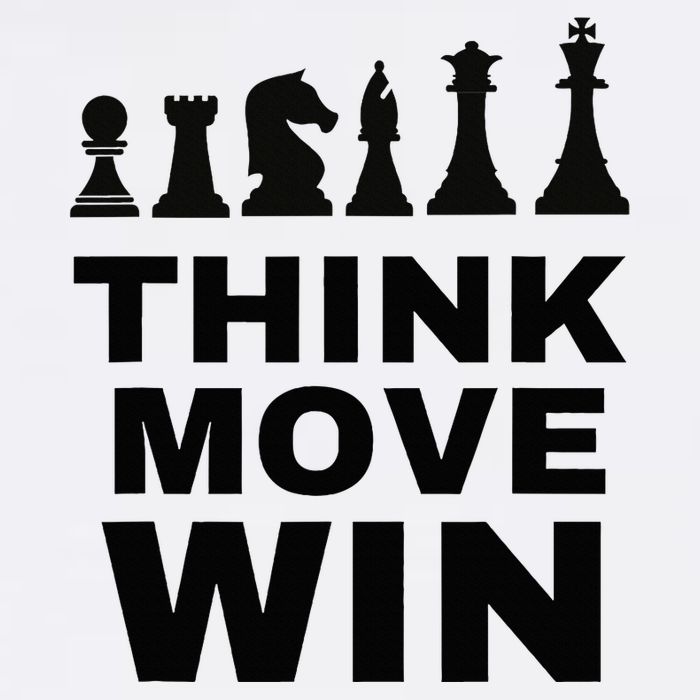 Think Move Win Chess Player Chess Board Button