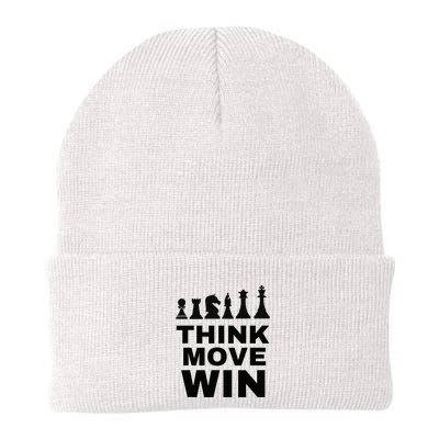 Think Move Win Chess Player Chess Board Knit Cap Winter Beanie