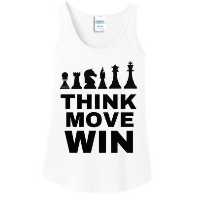 Think Move Win Chess Player Chess Board Ladies Essential Tank