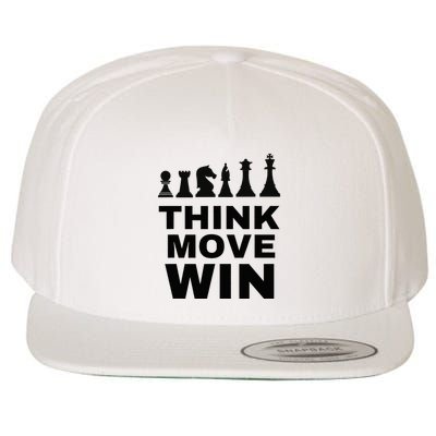 Think Move Win Chess Player Chess Board Wool Snapback Cap