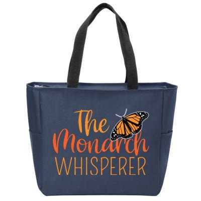 The Monarch Whisperer Cute Entomology Butterfly Zip Tote Bag