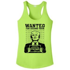 Trump Mugshot Wanted For Second Term 2024 Ladies PosiCharge Competitor Racerback Tank