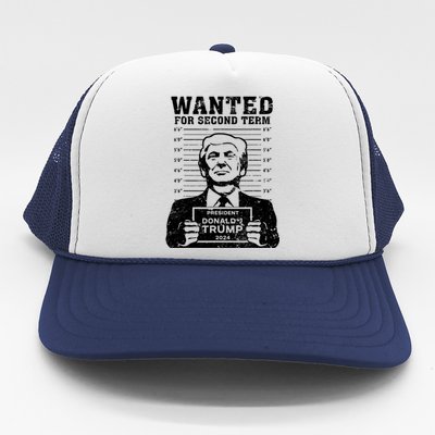 Trump Mugshot Wanted For Second Term 2024 Trucker Hat