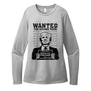 Trump Mugshot Wanted For Second Term 2024 Womens CVC Long Sleeve Shirt