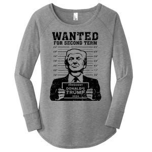 Trump Mugshot Wanted For Second Term 2024 Women's Perfect Tri Tunic Long Sleeve Shirt