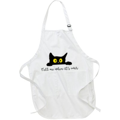 Tell Me When It's Over Cat Full-Length Apron With Pockets
