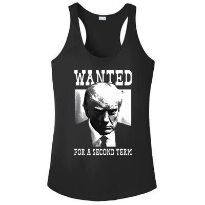 Trump Mugshot Wanted For Second Term 2024 5887 Ladies PosiCharge Competitor Racerback Tank