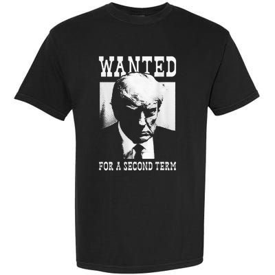 Trump Mugshot Wanted For Second Term 2024 Garment-Dyed Heavyweight T-Shirt