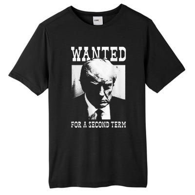 Trump Mugshot Wanted For Second Term 2024 Tall Fusion ChromaSoft Performance T-Shirt