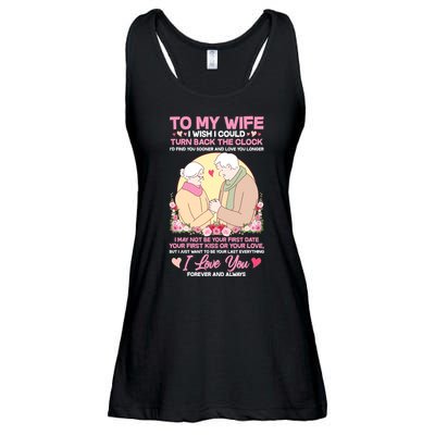 To My Wife I Wish I Could Turn Back The Clock Ladies Essential Flowy Tank