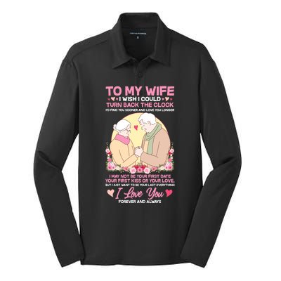 To My Wife I Wish I Could Turn Back The Clock Silk Touch Performance Long Sleeve Polo