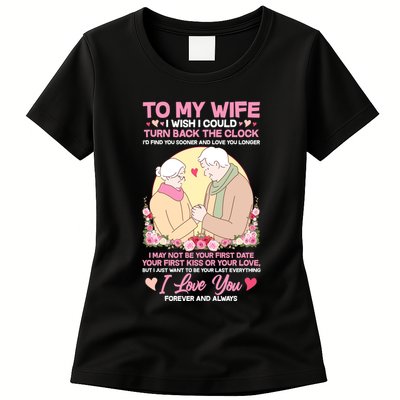 To My Wife I Wish I Could Turn Back The Clock Womens T-Shirt